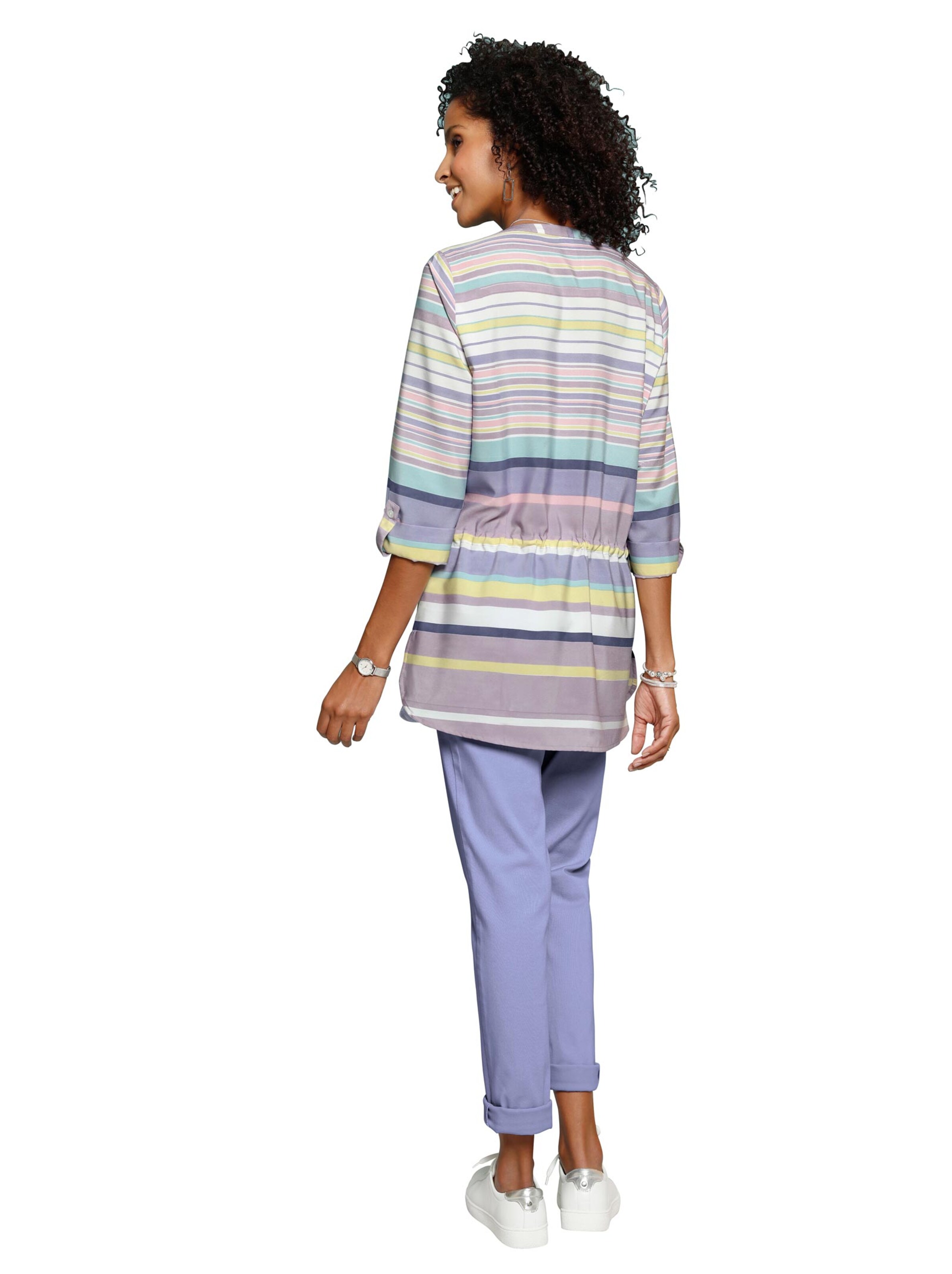 Bluse - lila-geringelt