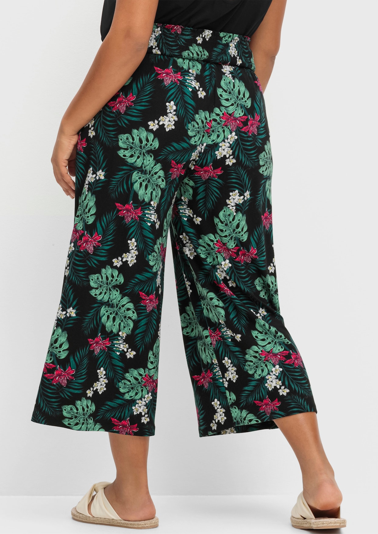 sheego Culotte - schwarz-gemustert