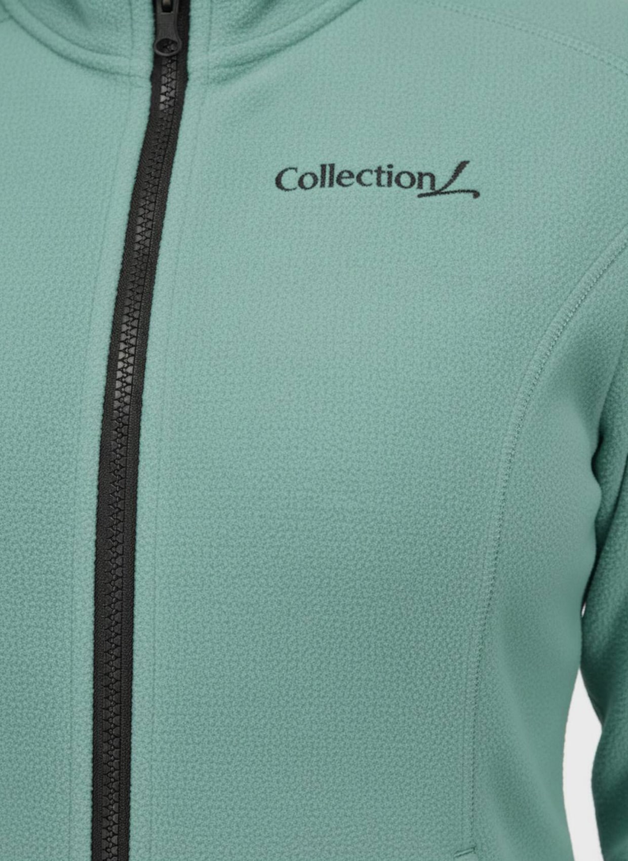 Fleecejacke mit Stickerei - jadegrün