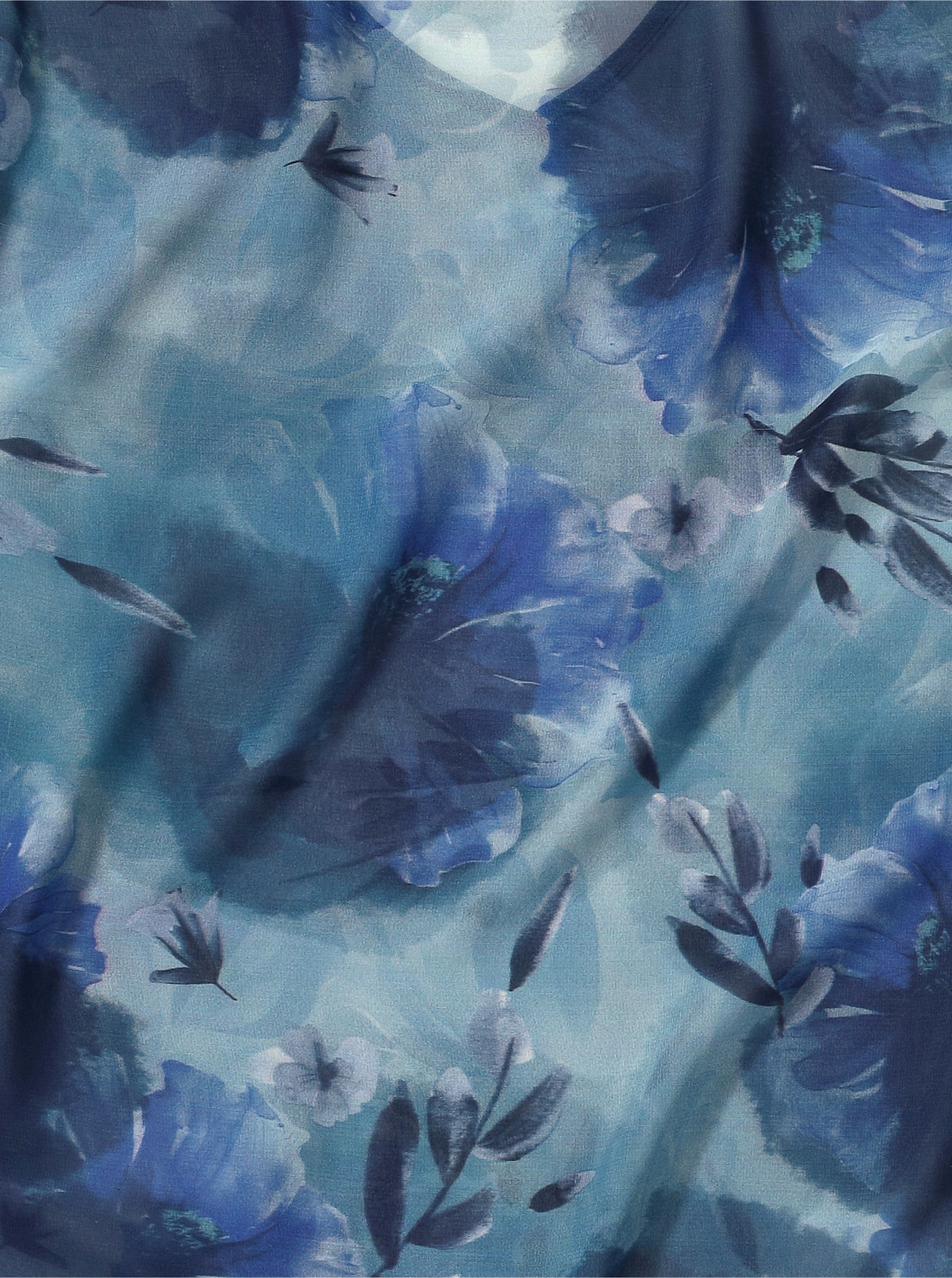 Blouse met print in aquareltinten - marine/kalkmint bedrukt