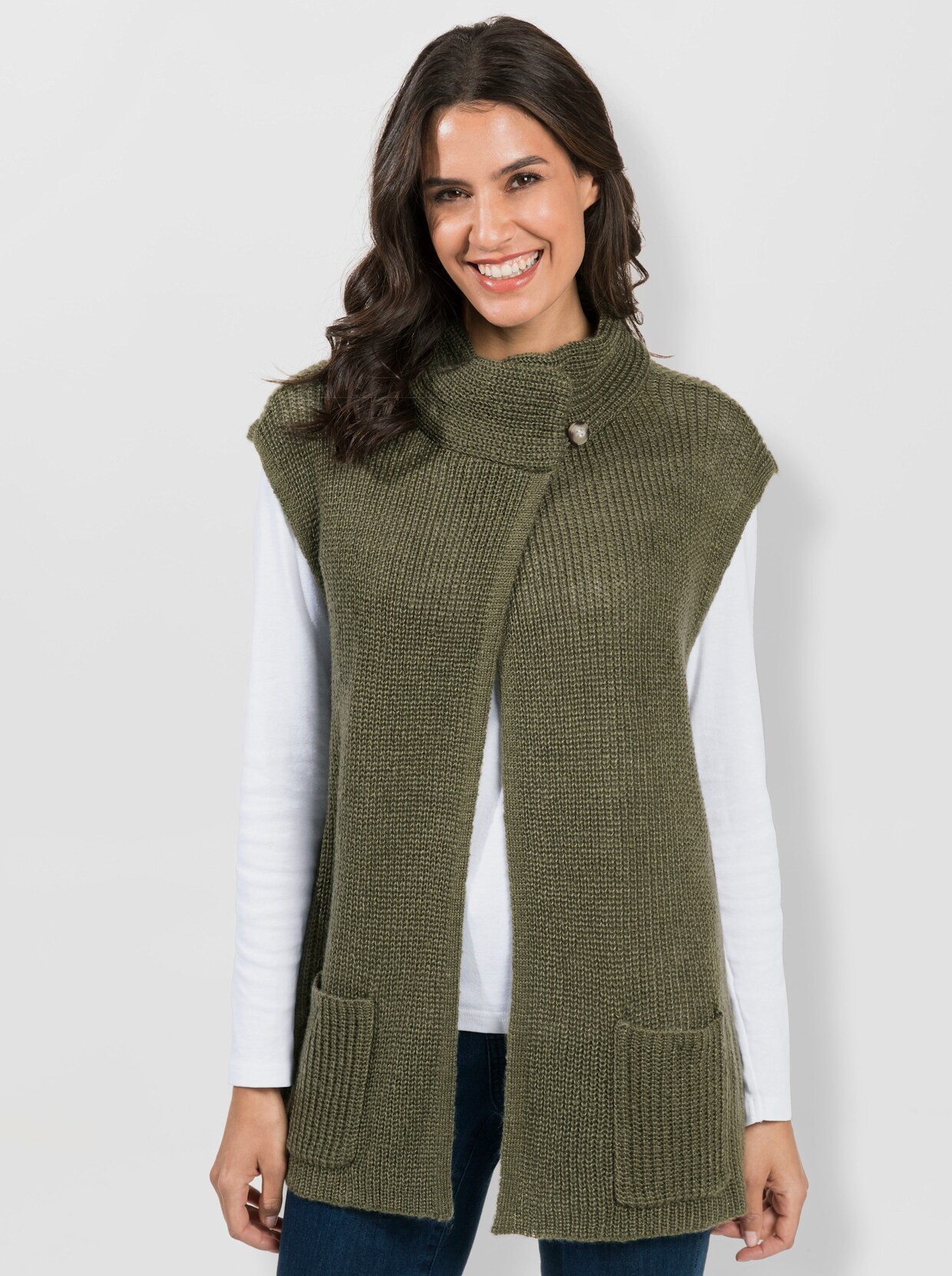 Strickweste - khaki