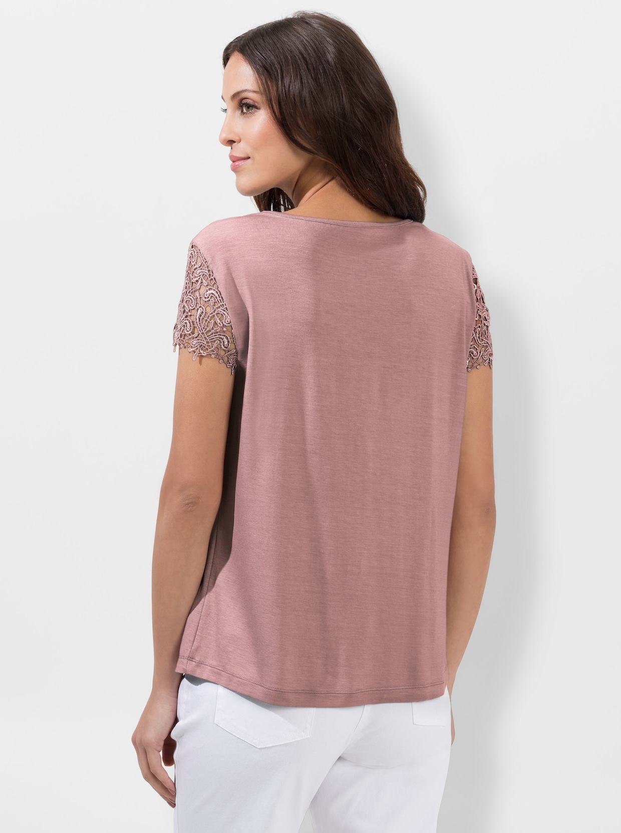 T-shirt en dentelle - rose