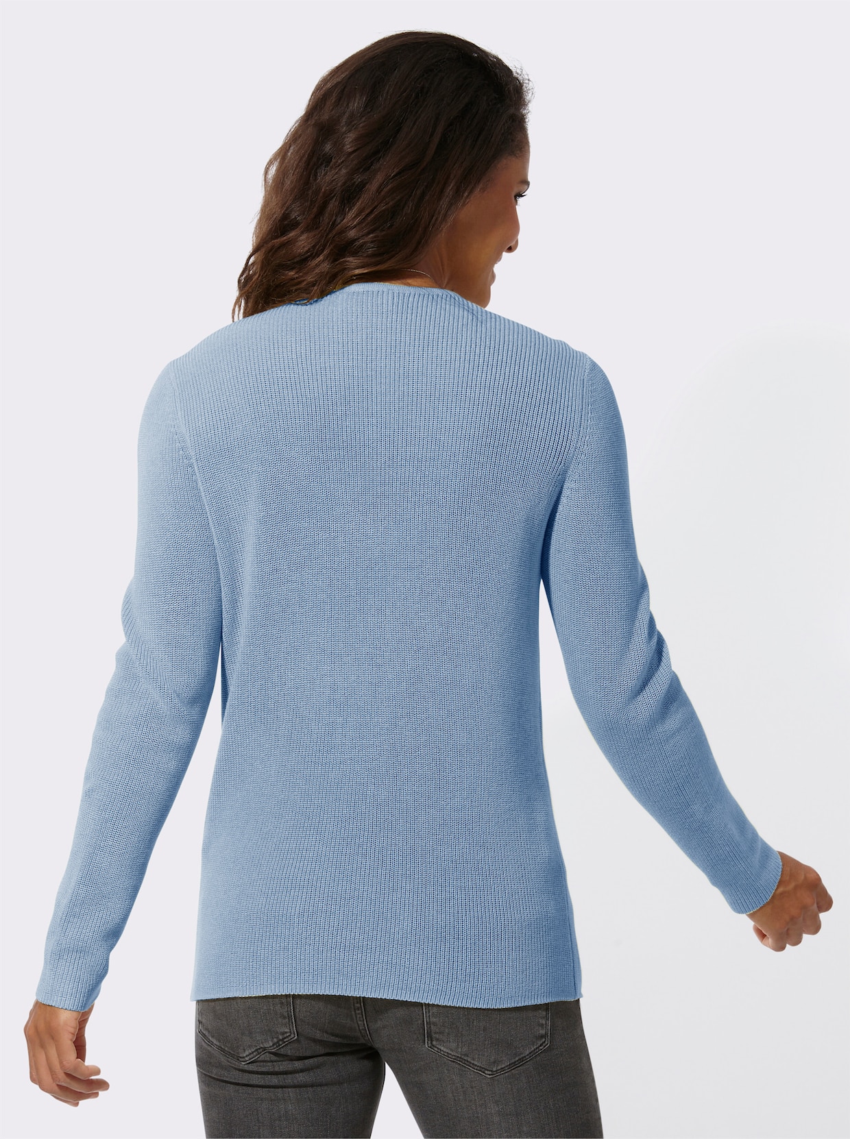 Pullover met ronde hals - ijsblauw