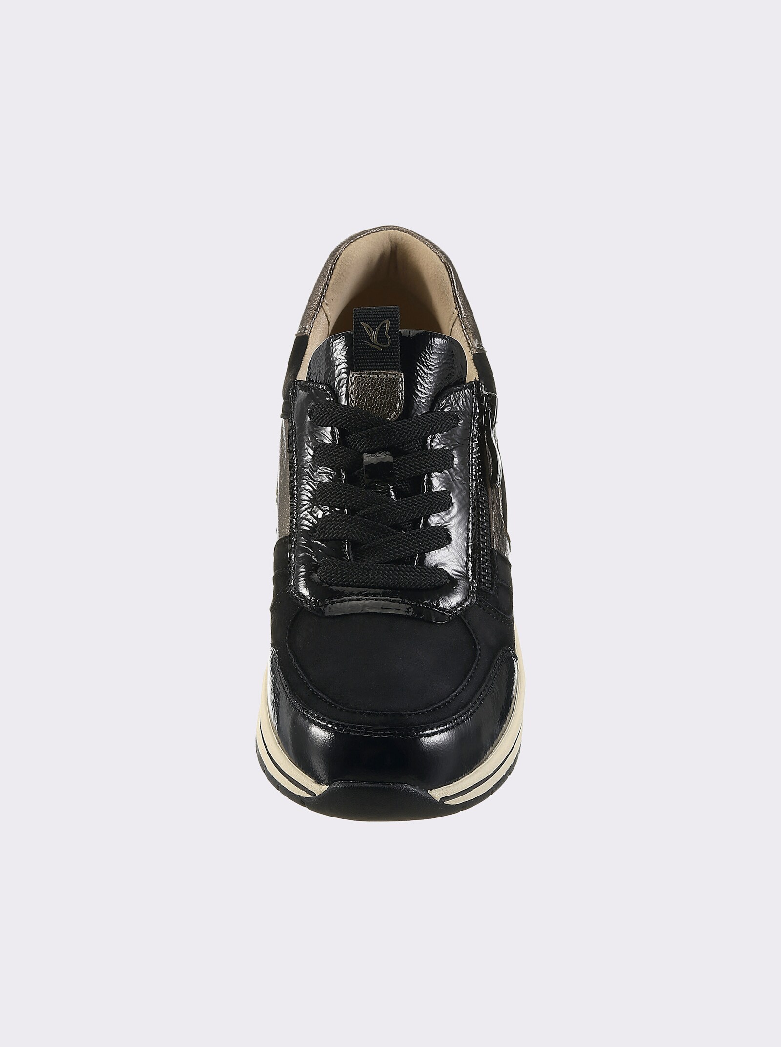 Caprice Sneaker mit kontrastfarbener Sohle, Weite H - schwarz