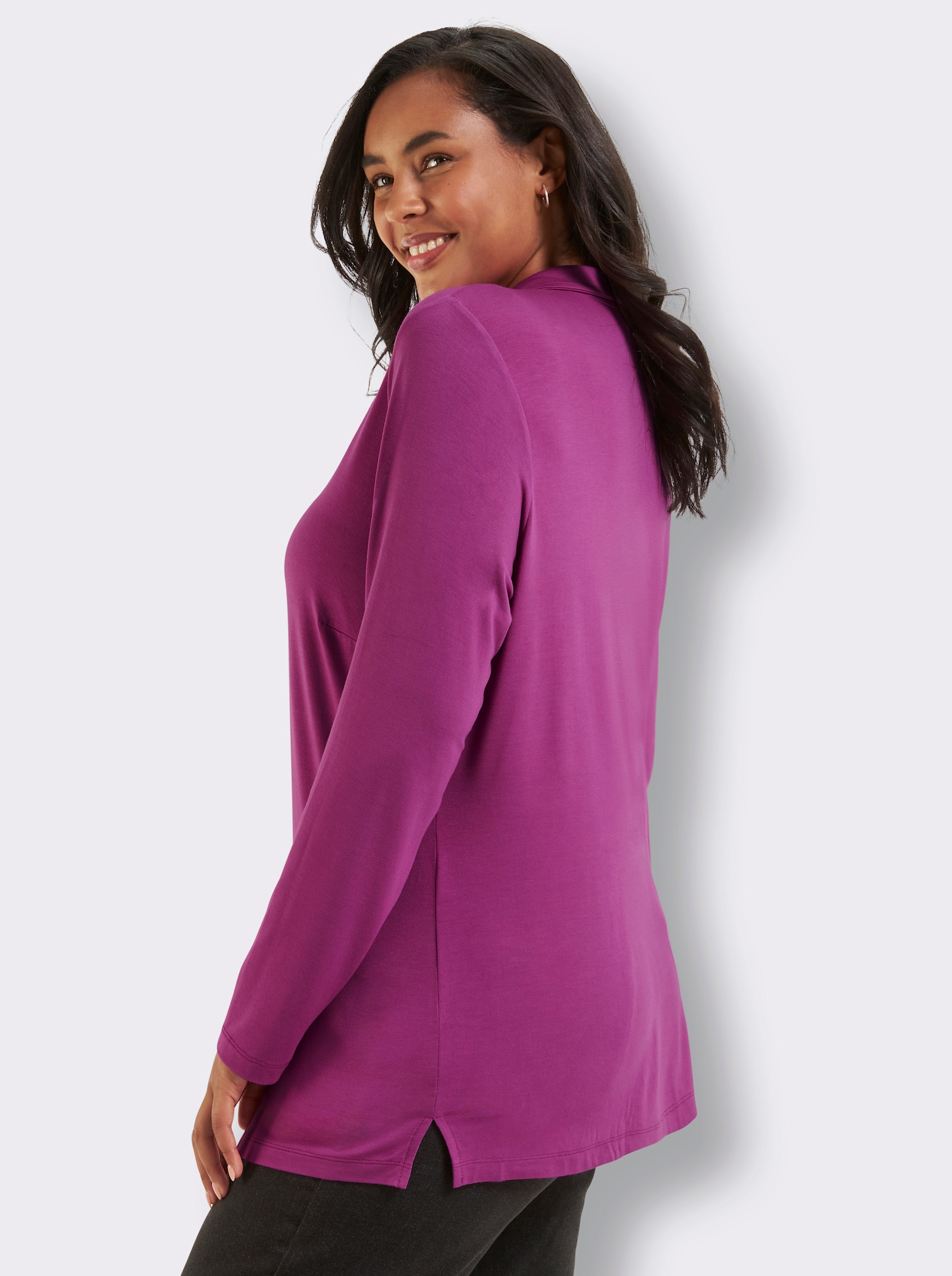 sheego Jersey-Bluse mit durchgehender Knopfleiste - erika