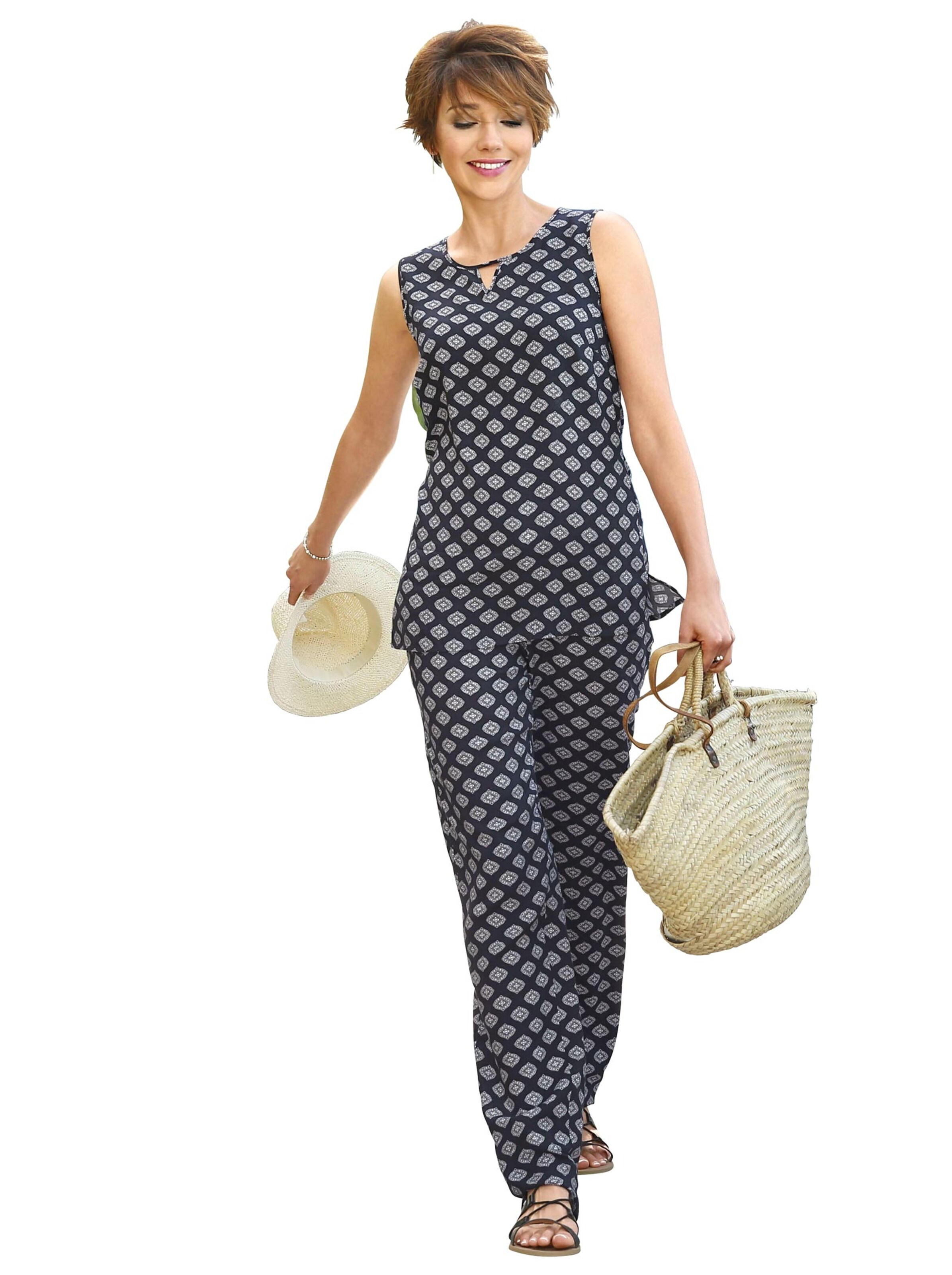 Blusentop - schwarz-weiß-kariert