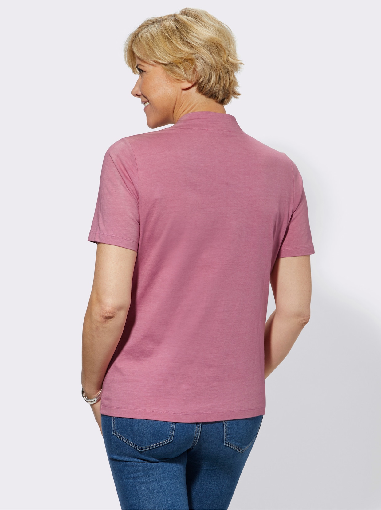 2-in-1-shirt - oudroze gedessineerd