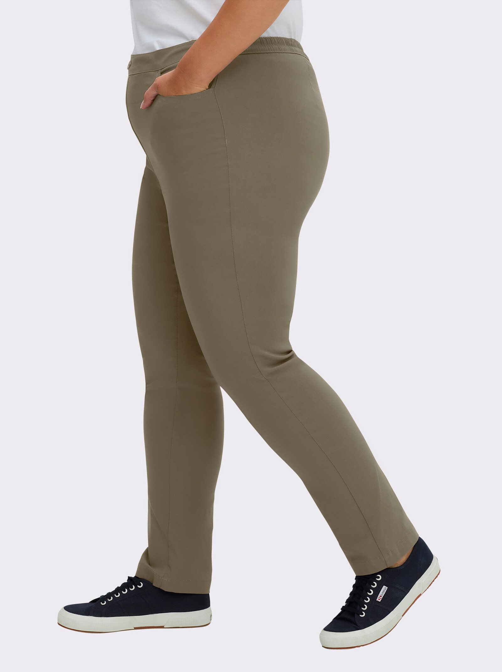 Bengalinhose mit Zierreißverschlüssen - khaki