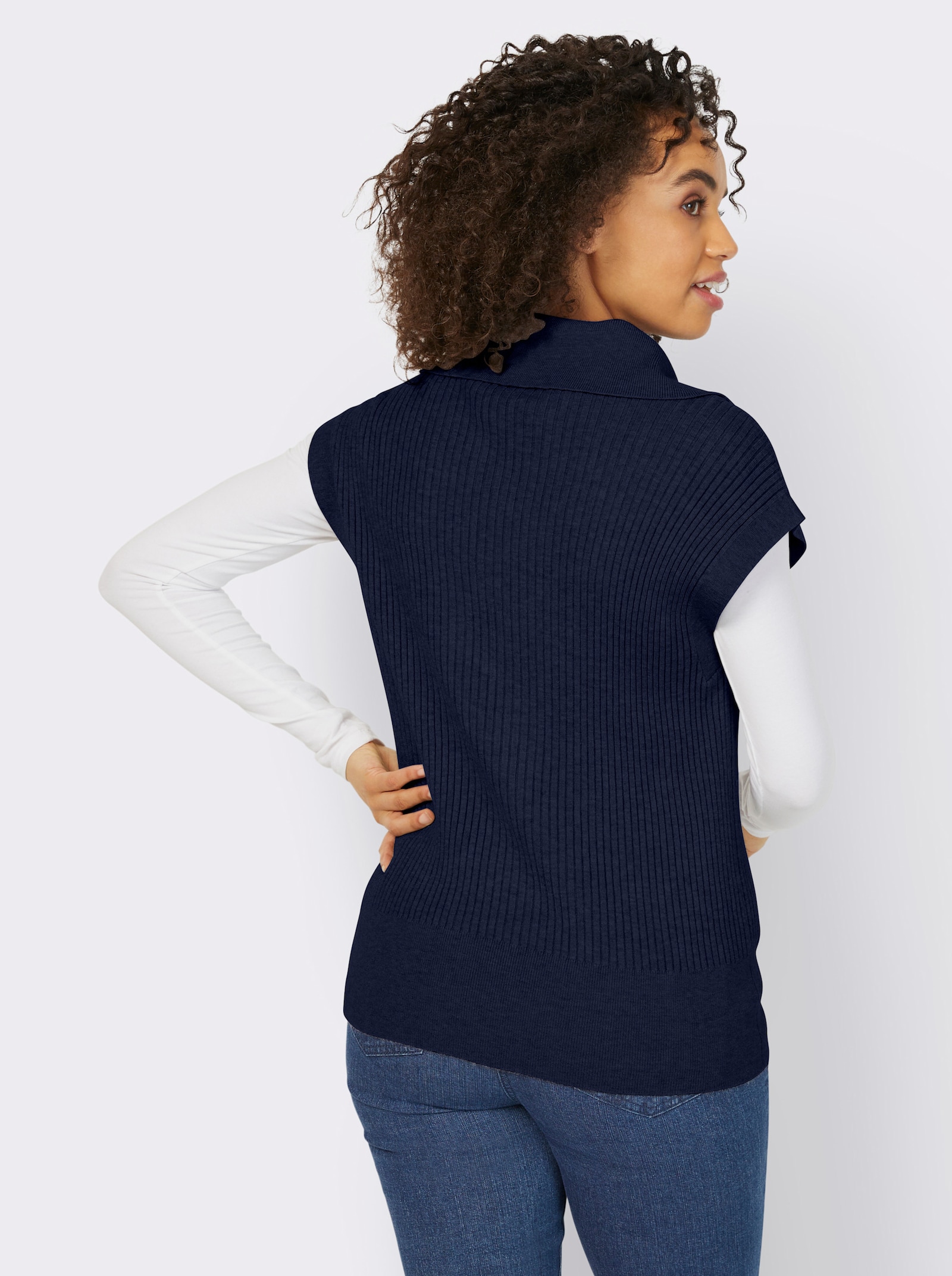 heine Pullunder mit variablem Kragen - marine