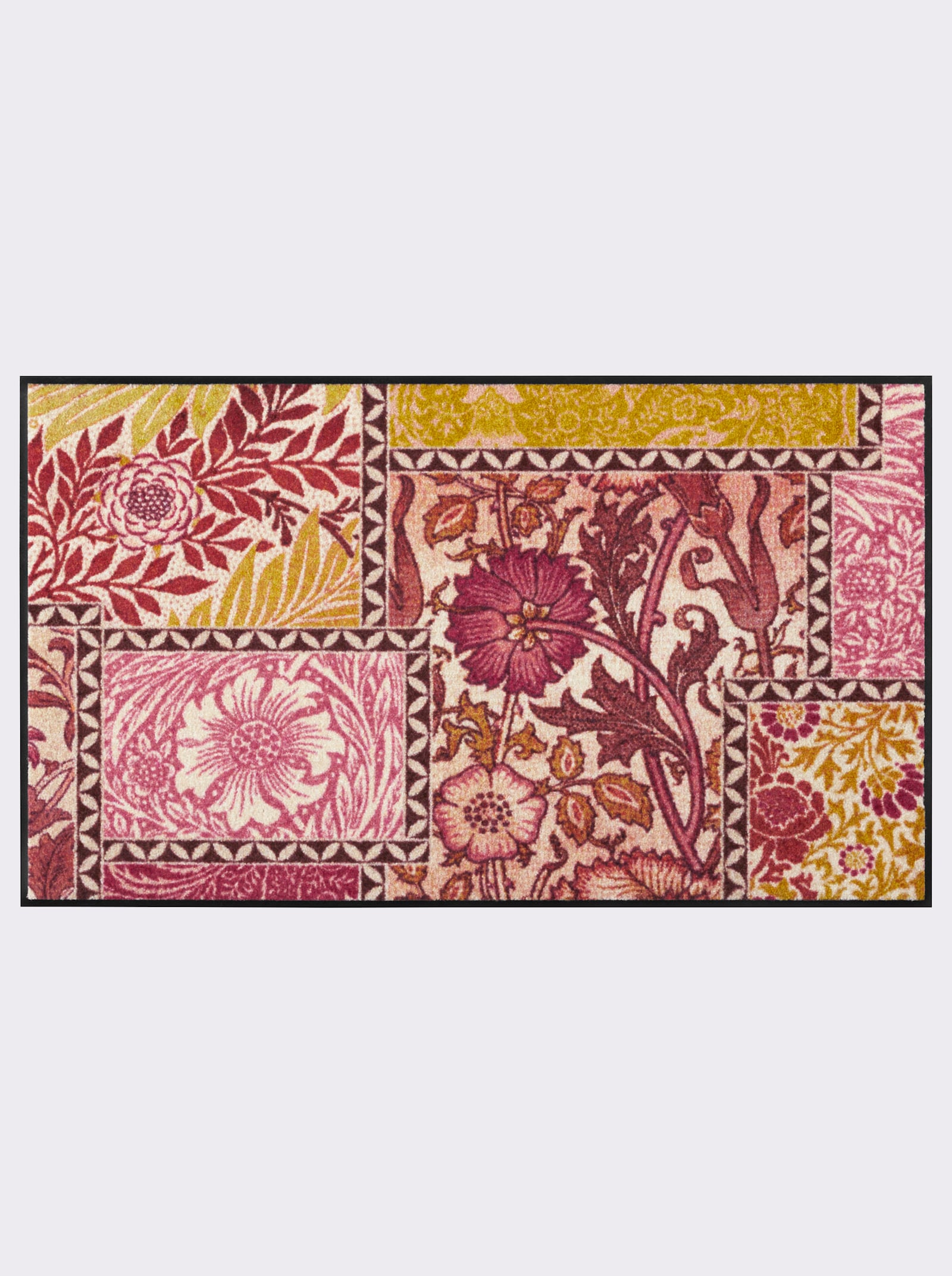 Salonloewe Fußmatte - dunkelrot-ocker-bedruckt