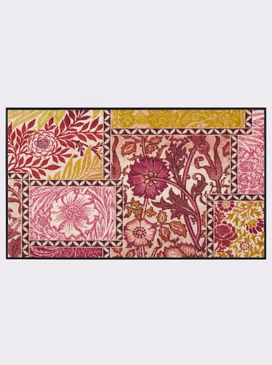 Salonloewe Fußmatte - dunkelrot-ocker-bedruckt