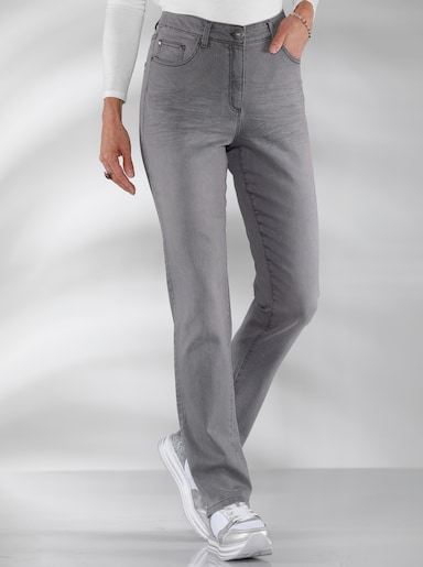 Stretchjeans in used-look - grey-denim