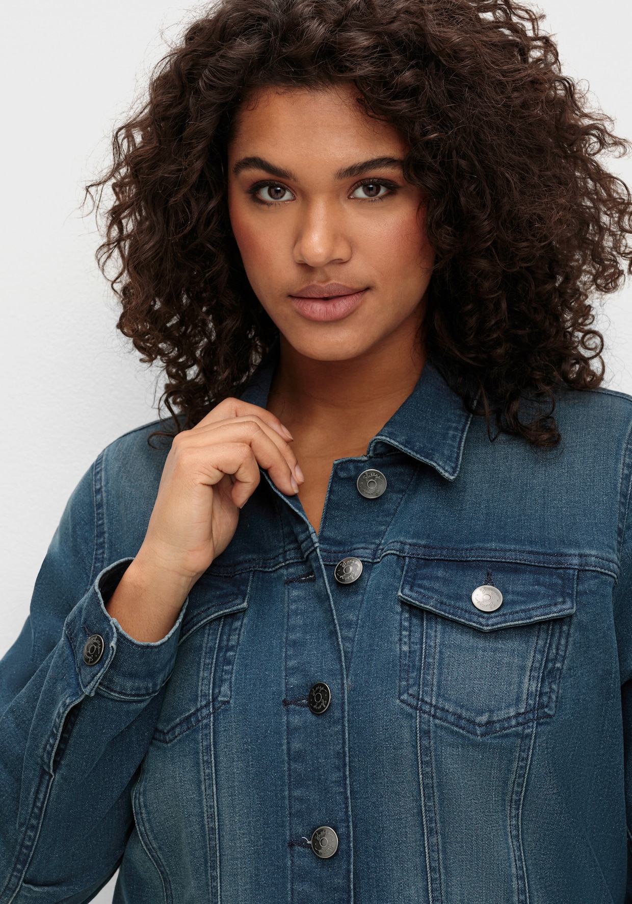 sheego Jeansjack - blue denim