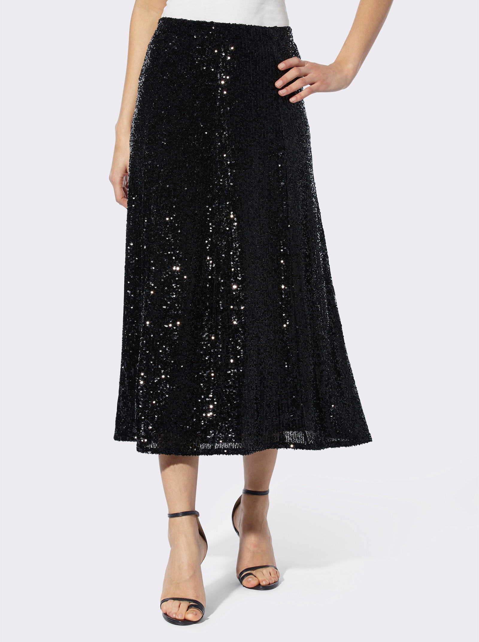 heine Paillettenrock mit Jersey-Futter - schwarz