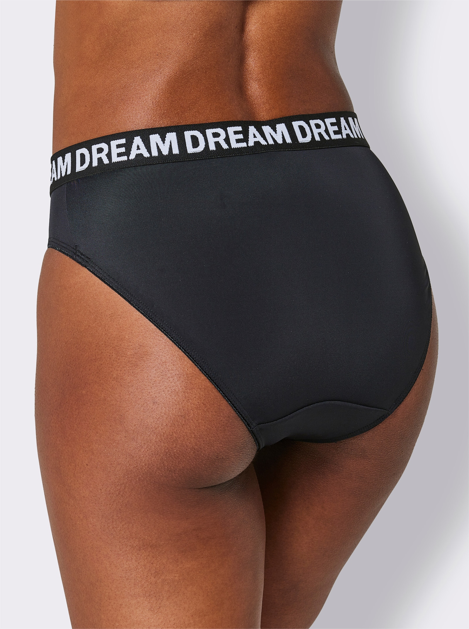 wäschepur Jazzpants mit Gummibund und Schriftzug - 2x schwarz