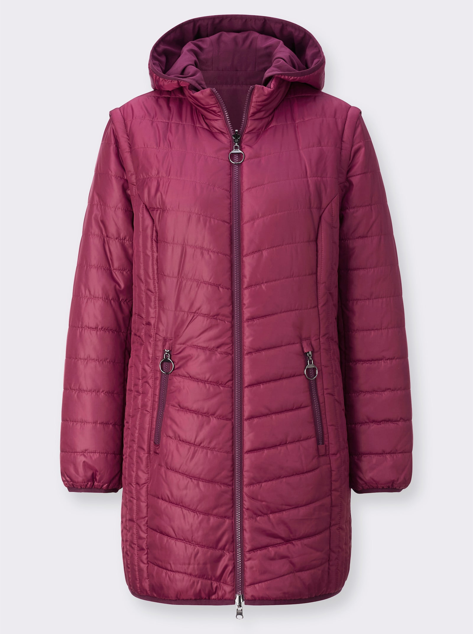 Longjacke mit Wendefunktion - bordeaux