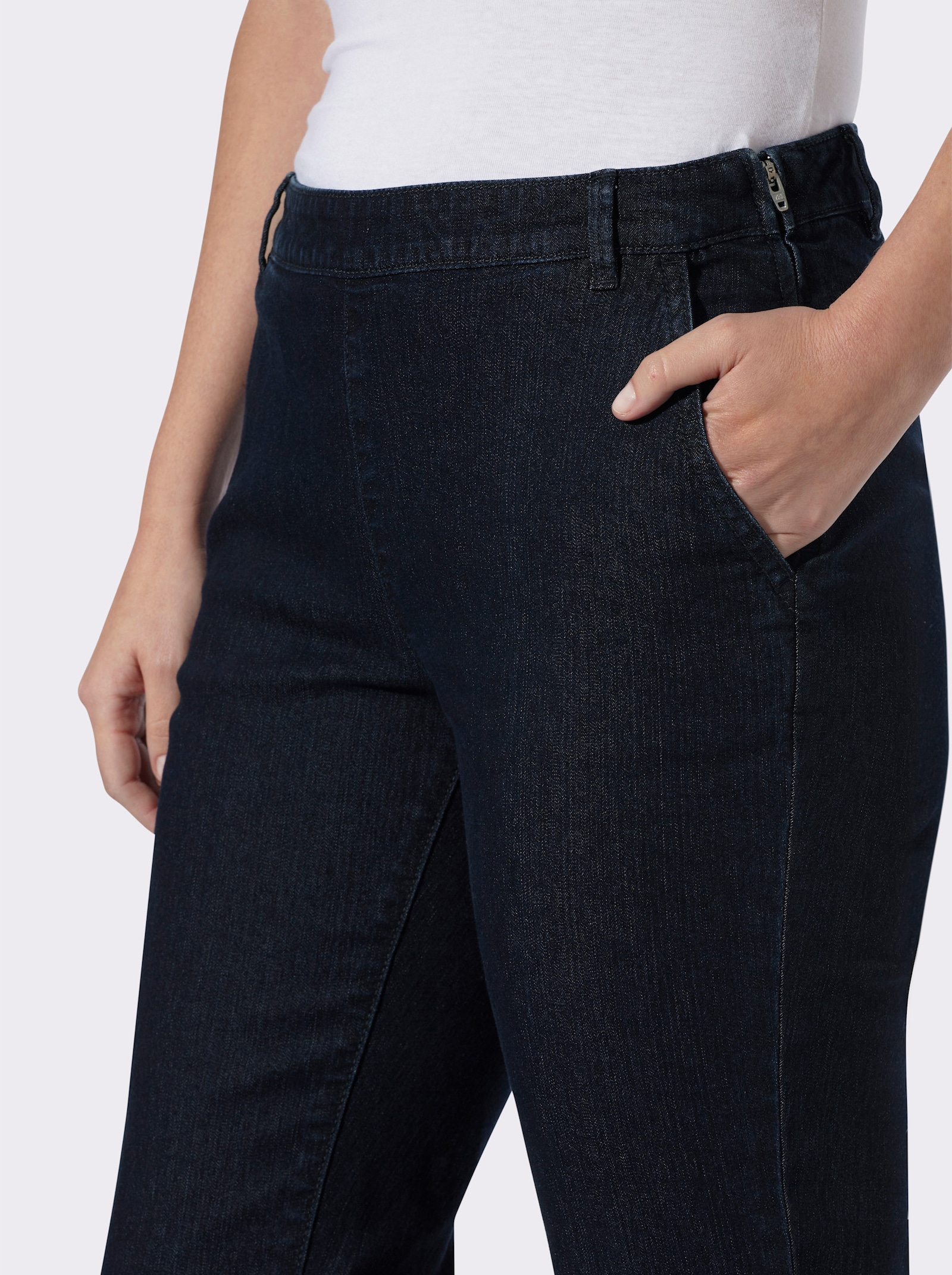Jeans mit seitlichen Reißverschlüssen - dark blue