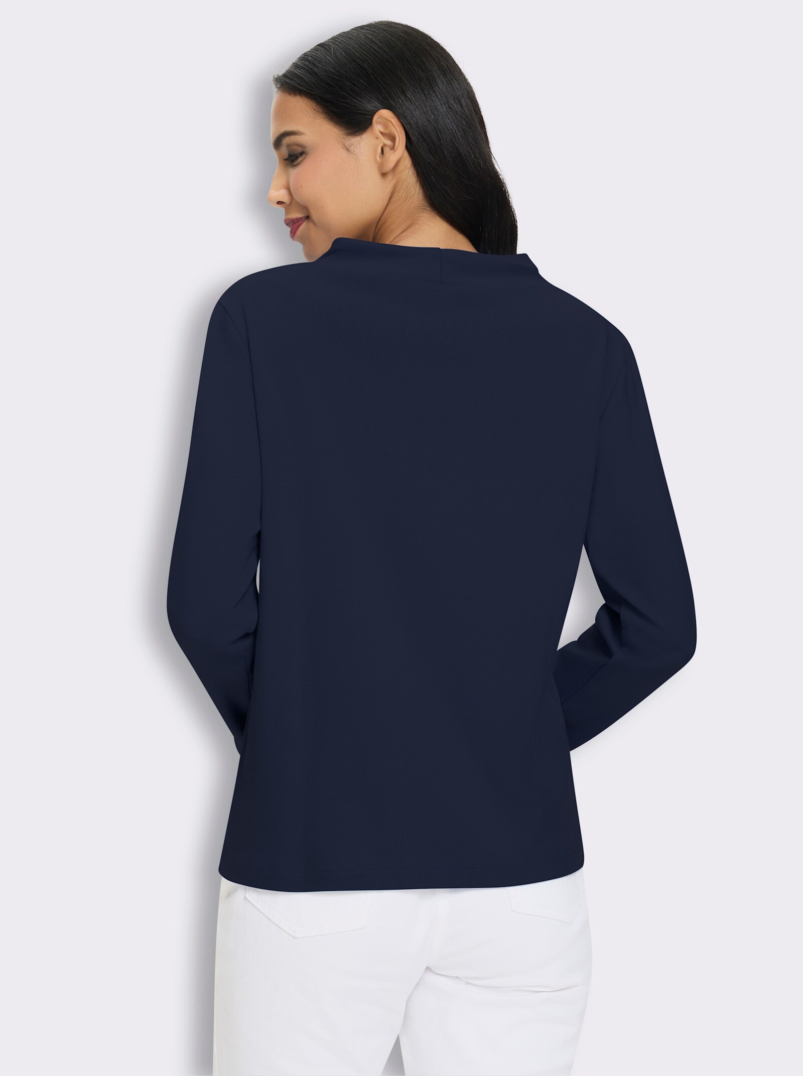 Sweatshirt mit platziertem Glitzer-Druck - marine