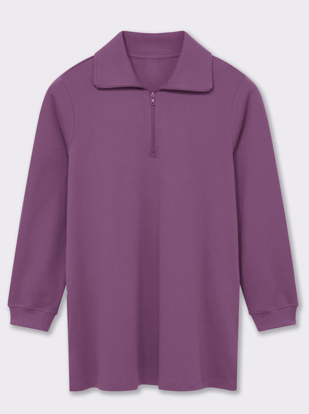 Longsweatshirt mit Umlegekragen - violett