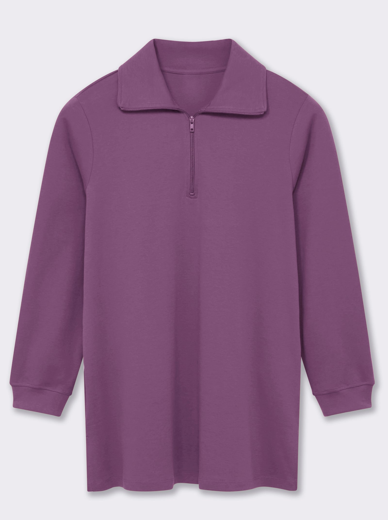 Longsweatshirt mit Umlegekragen - violett