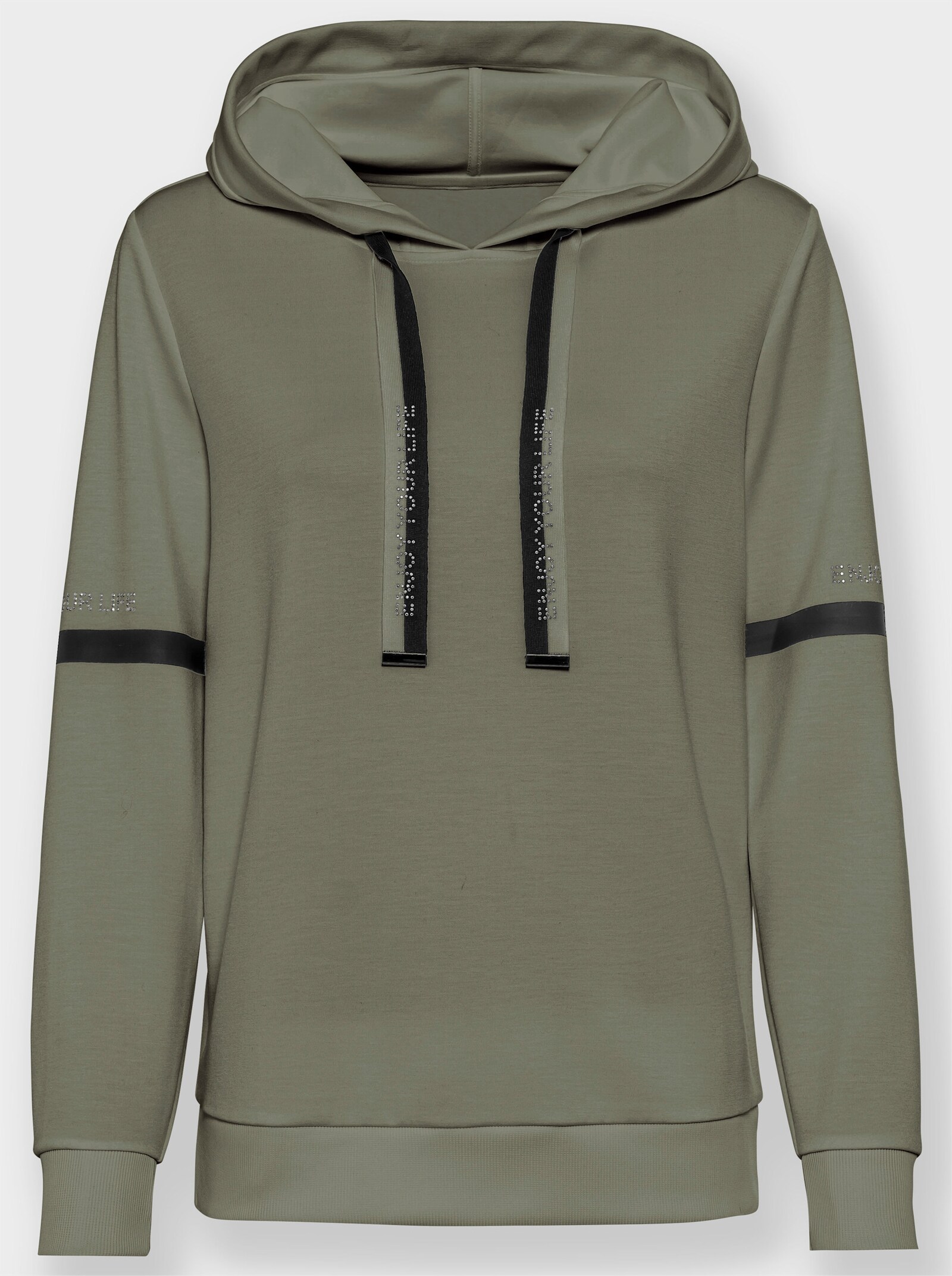 heine Hoodie met opschrift - kaki