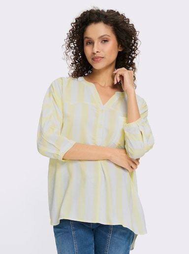 heine Gestreifte Bluse - ecru-zitrone-gestreift