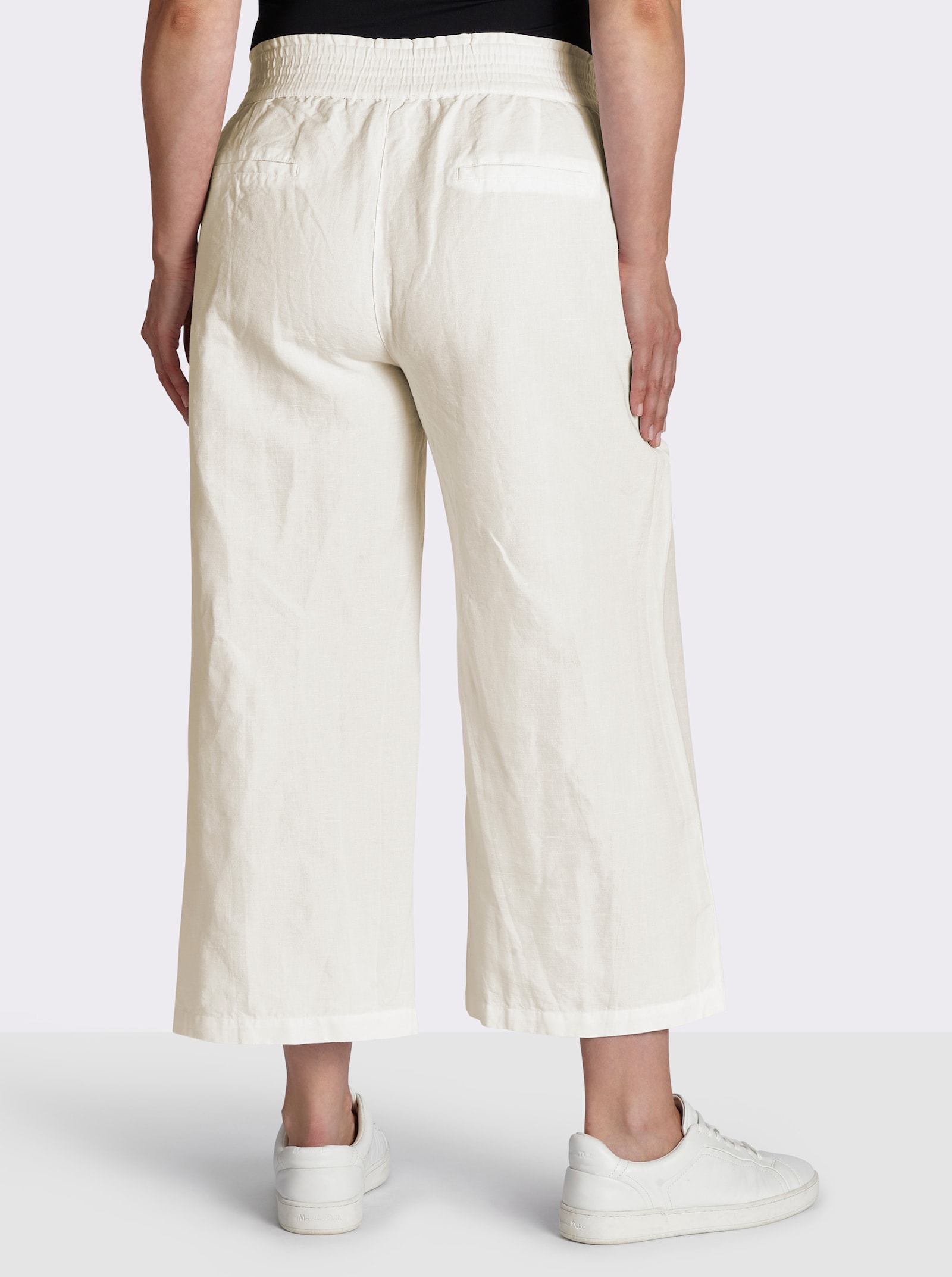 Culotte mit Leinen-Anteil - ecru