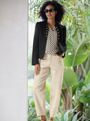 heine Jerseyblazer mit Puffärmeln - schwarz