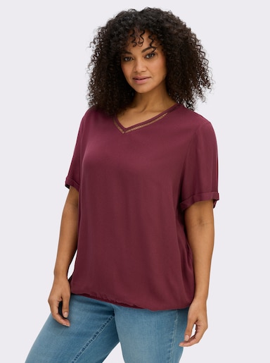 sheego Tunika mit verlängerten Halbärmeln - bordeaux