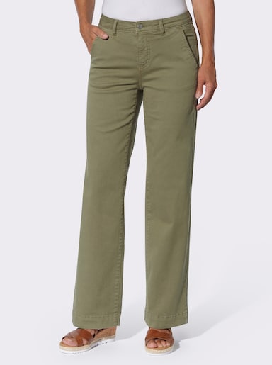 Gerade Jeans in Twill-Qualität - khaki