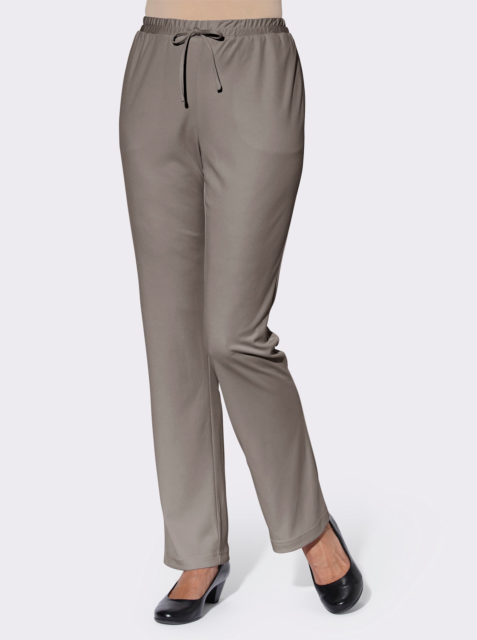 Jerseyhose mit Bindeband - taupe