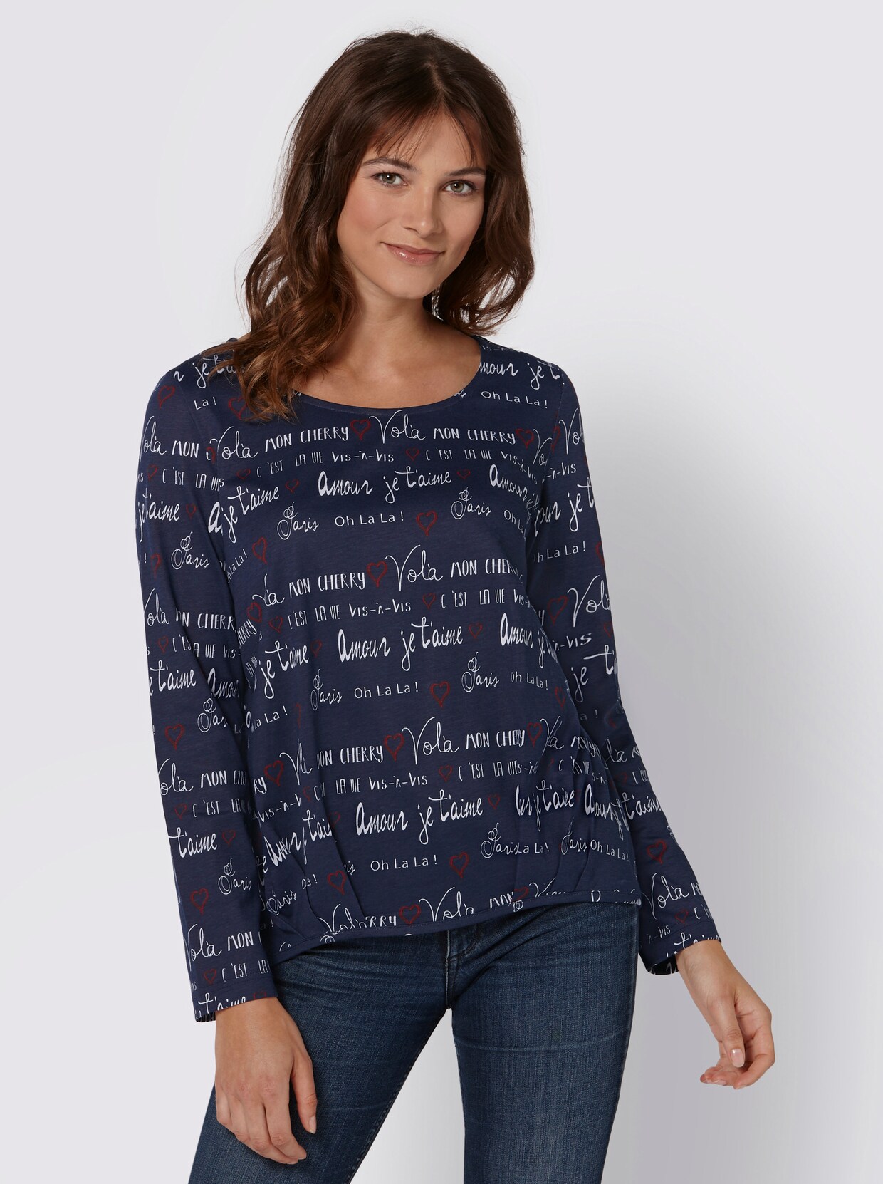 Shirt met print - marine geprint