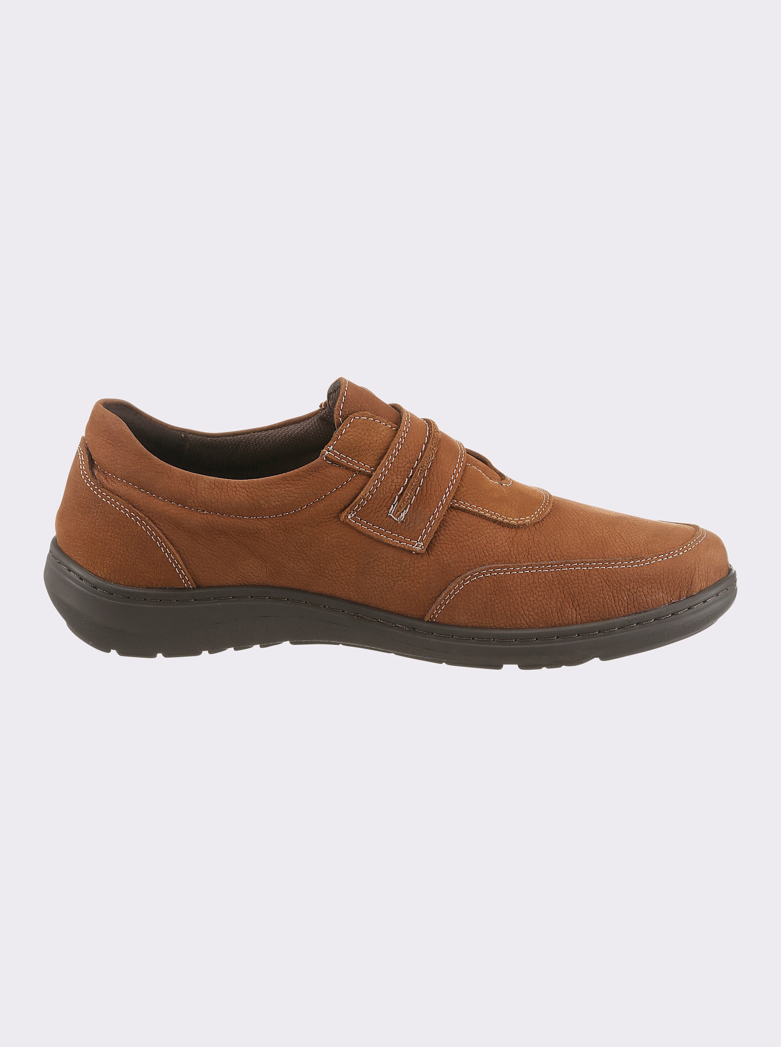 airsoft comfort+ Klettschuh aus Nubukleder - cognac