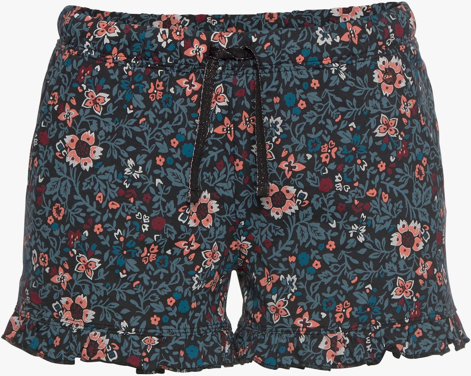 s.Oliver Slaapshorts - petrol gebloemd