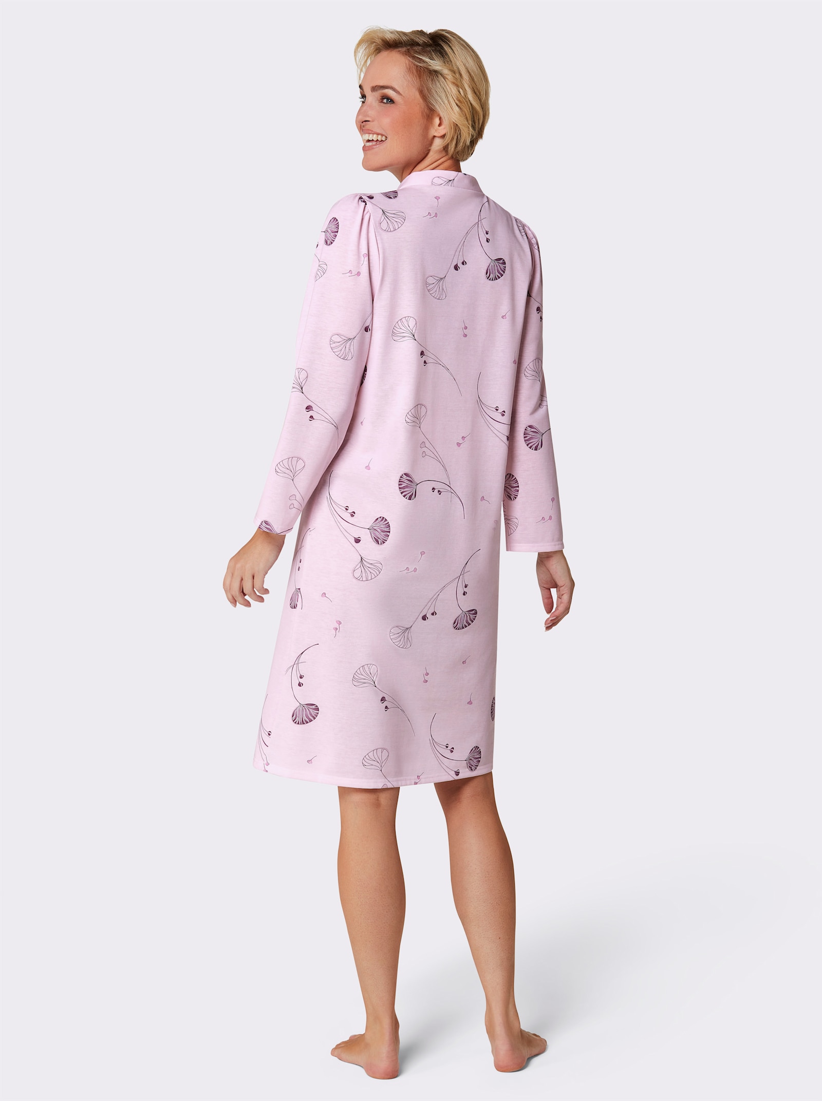 wäschepur Nachthemd in A-Linie - rosé-bedruckt