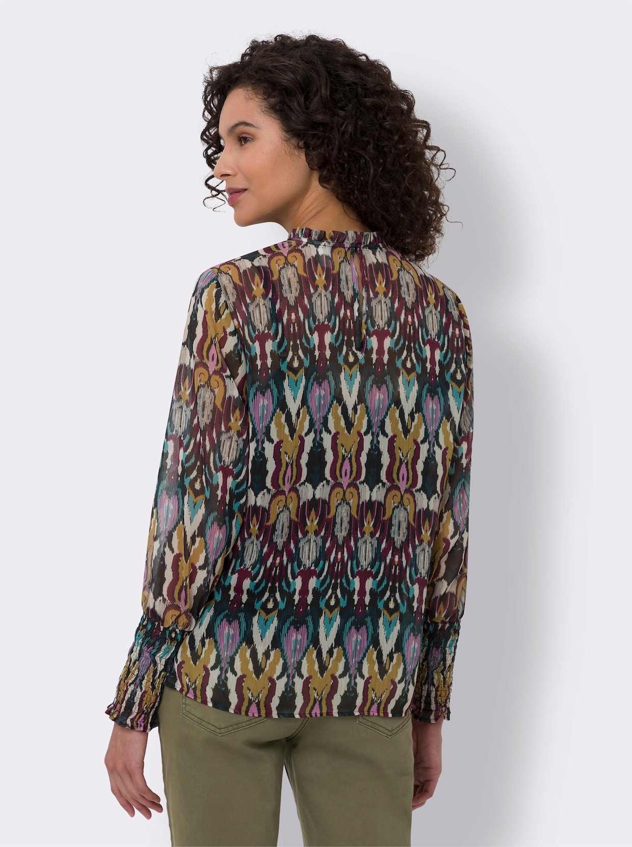 heine Blouse met print - salie/zwart gedessineerd