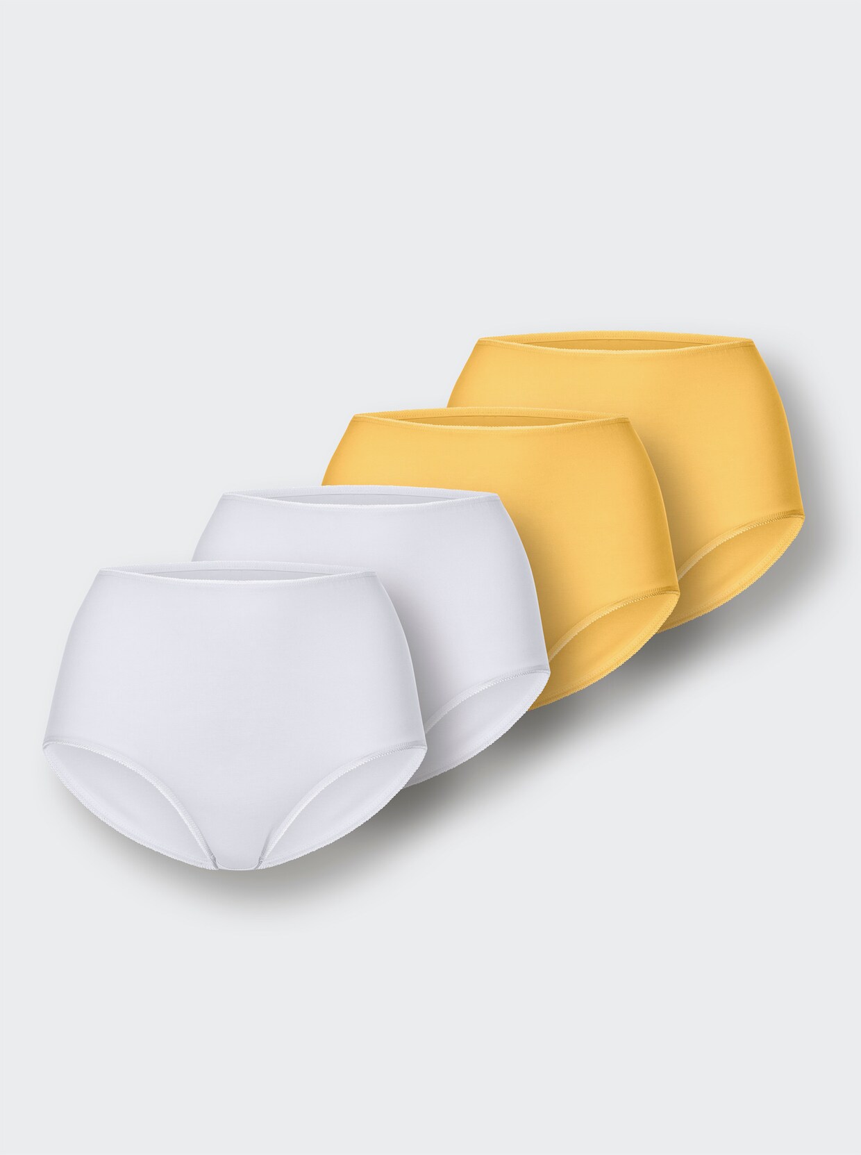 wäschepur Nohavičky so zvýšeným pásom - 2x biela + 2x žltá