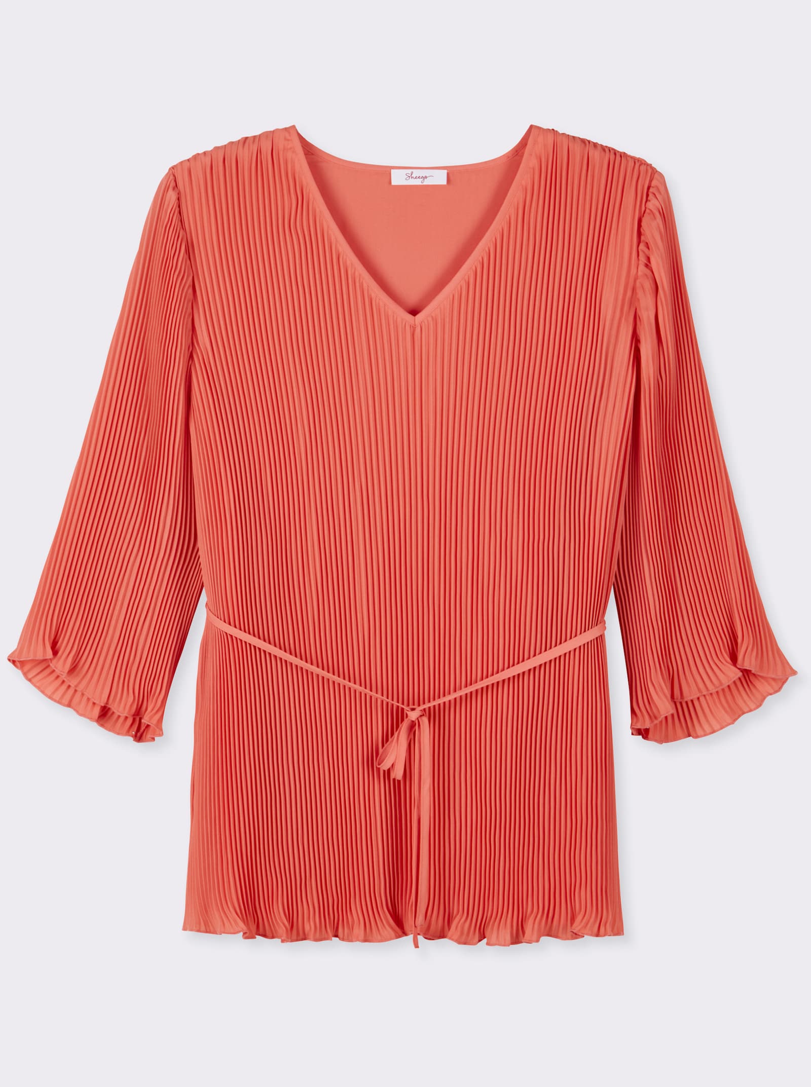 sheego Tunika mit Plisseefalten - koralle