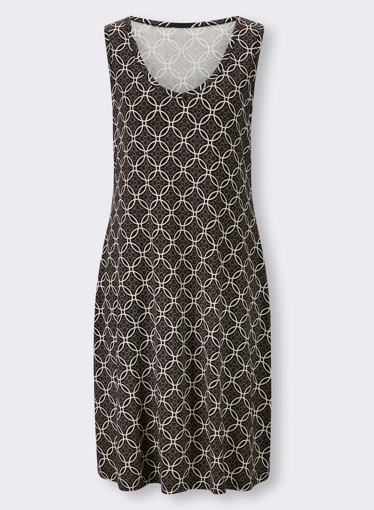 heine Jersey jurk - zwart/champagne bedrukt