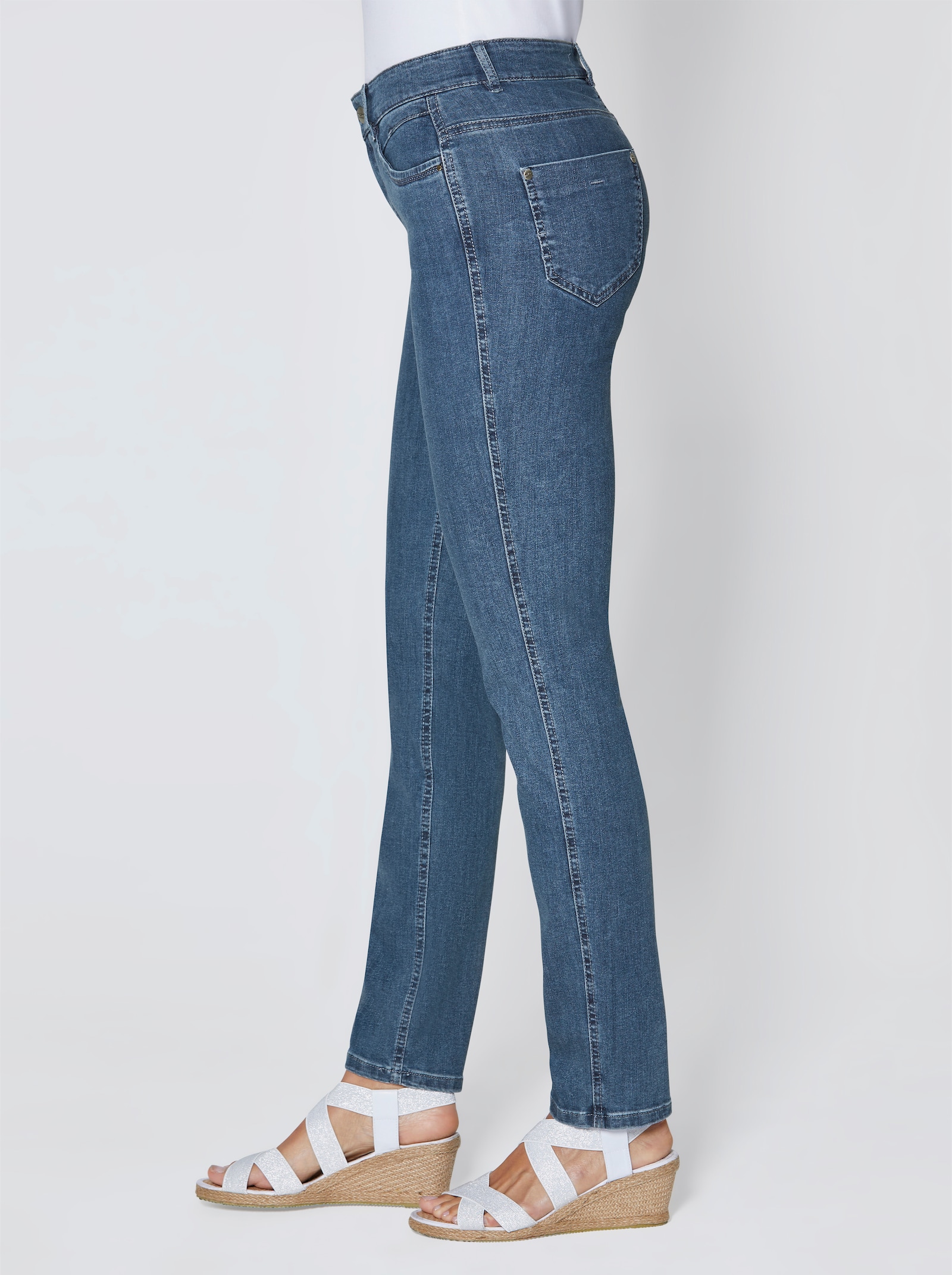 Ascari Stretch-Jeans in Röhren-Form - jeansblau
