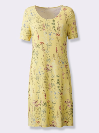 Jerseykleid mit Blümchen-Druck - zitrone-bedruckt