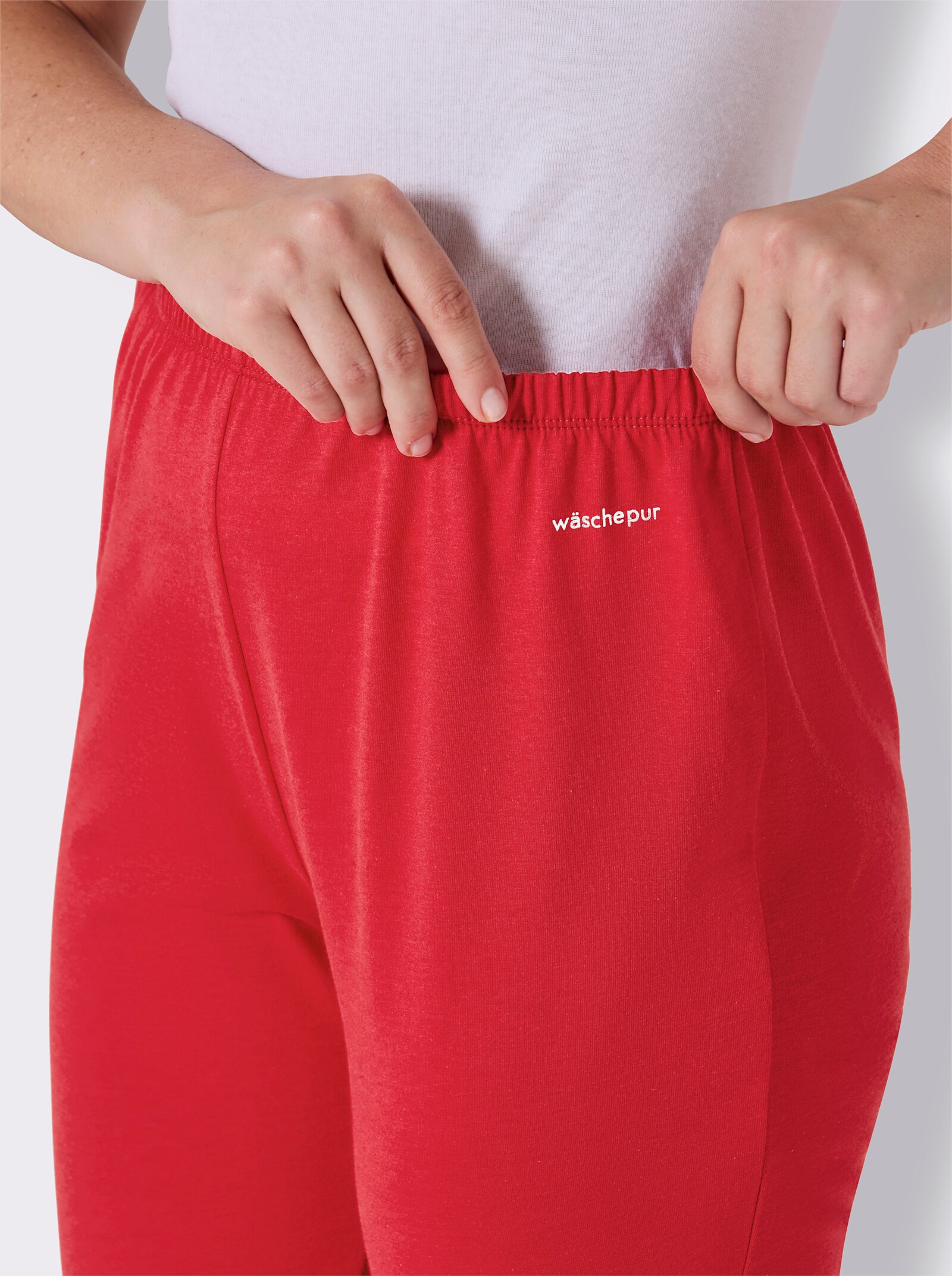 wäschepur Caprihose mit Mesh am Bein - rot