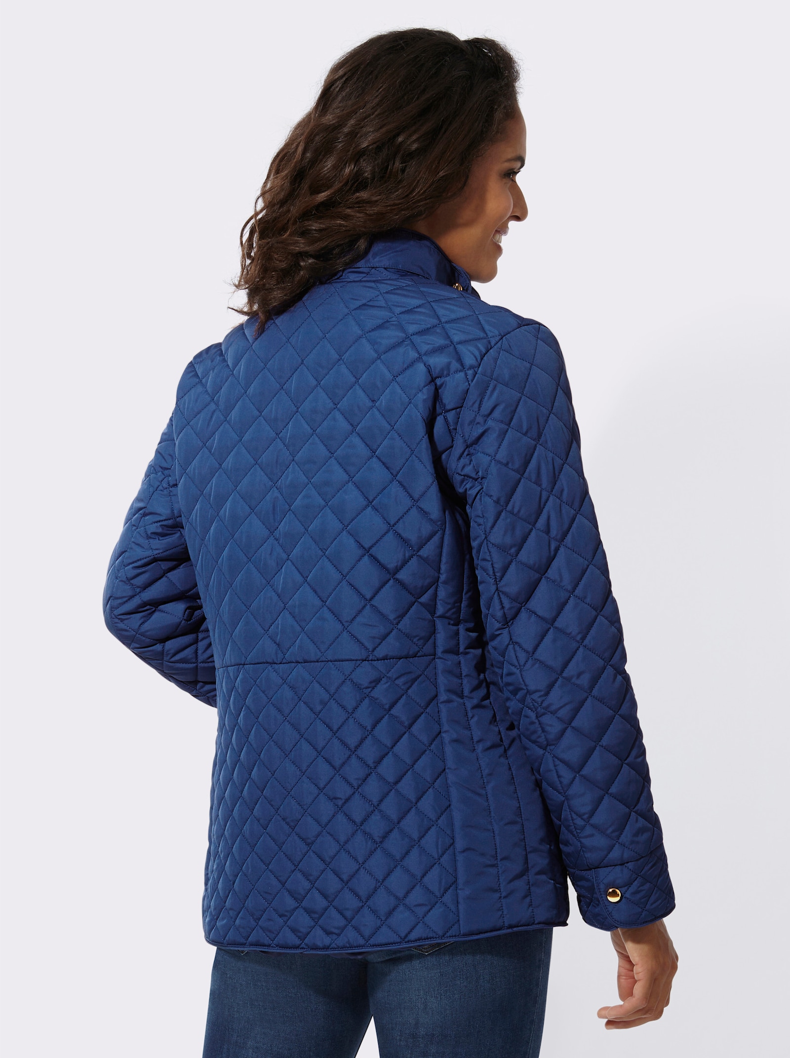Steppjacke mit knöpfbarer Innentasche - royalblau