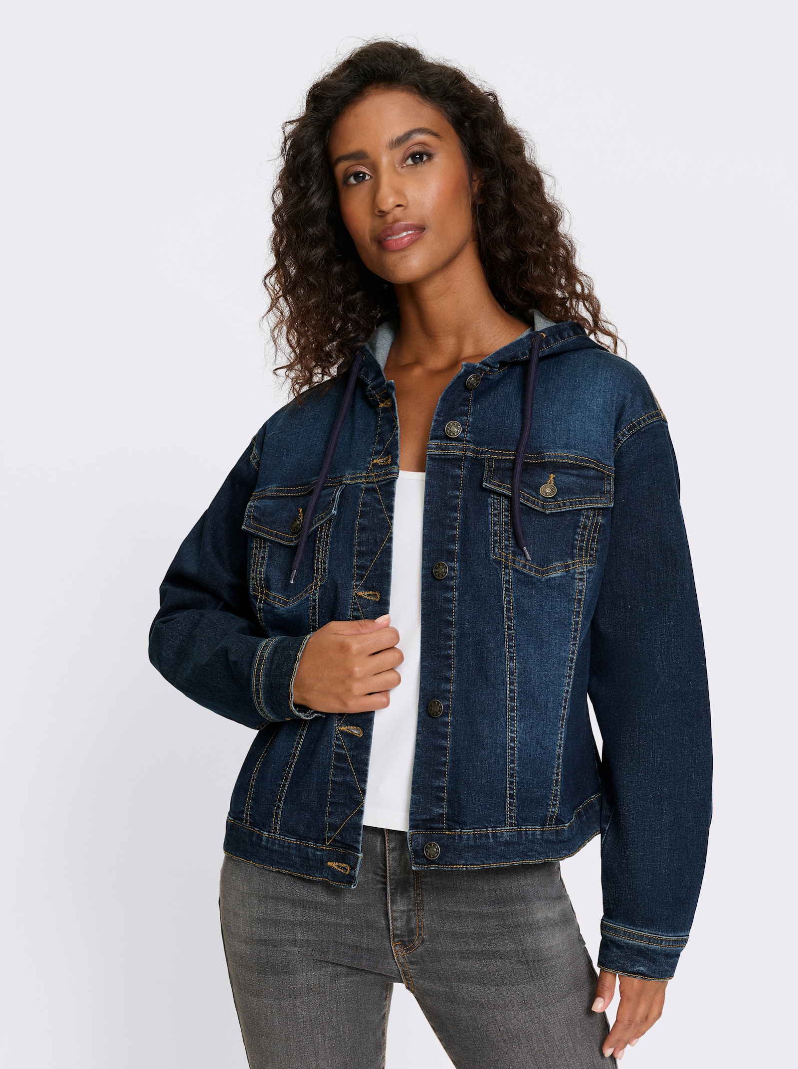 heine Jeansjacke mit Kapuze - dark blue