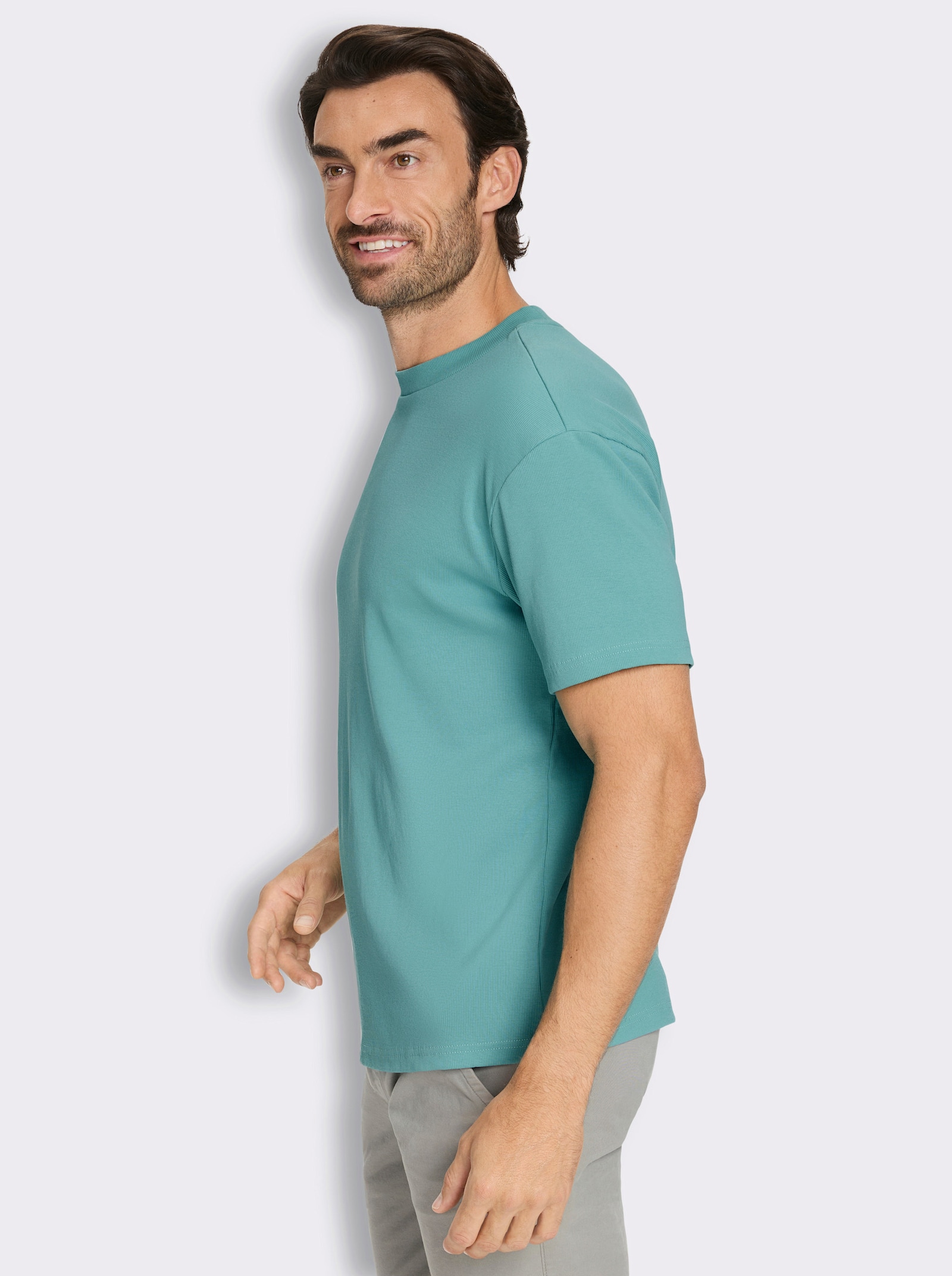 Marco Donati Kurzarmshirt im Loose-Fit, Baumwolle - salbei