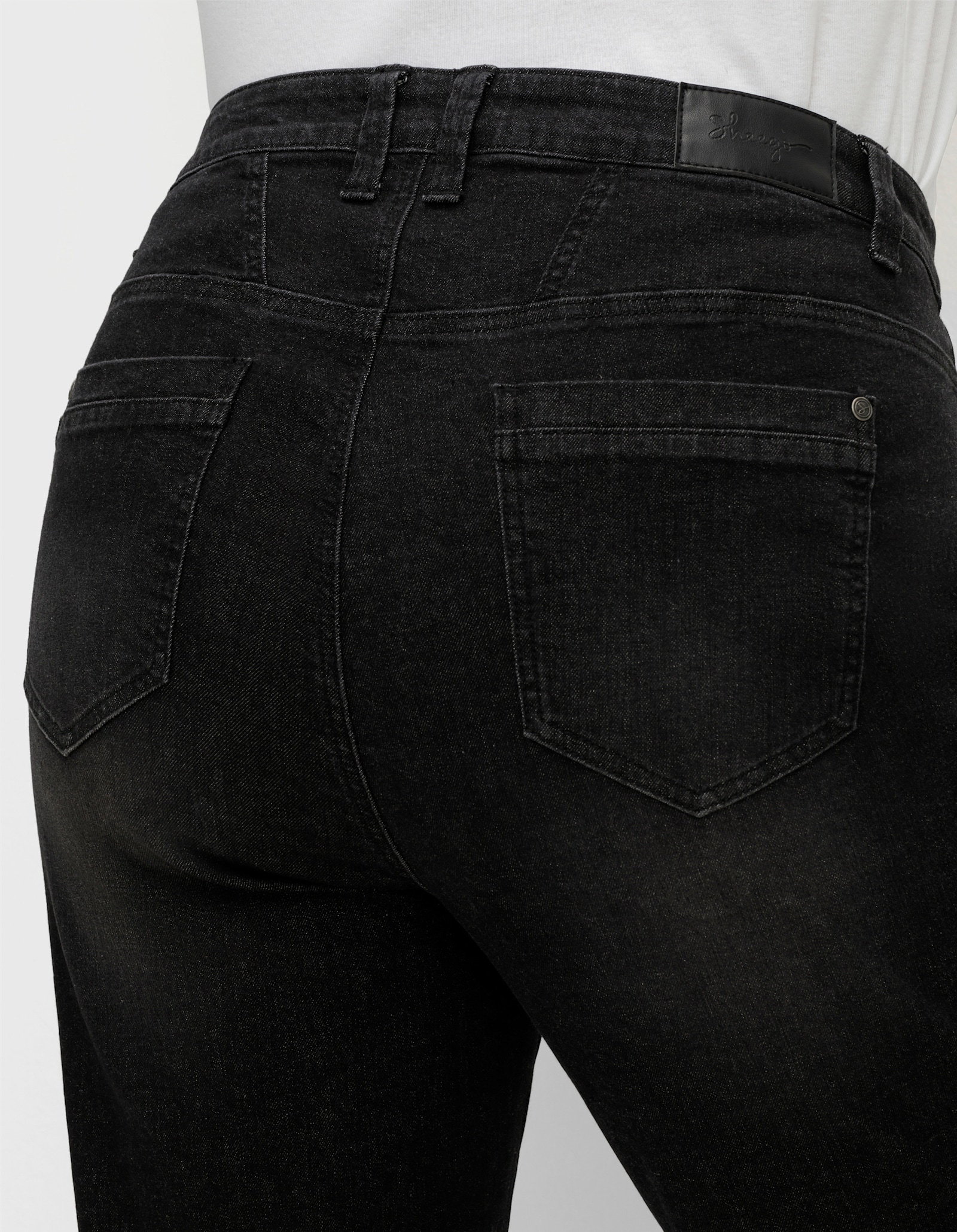 sheego 5-Pocket-Jeans in schmaler Form - black denim