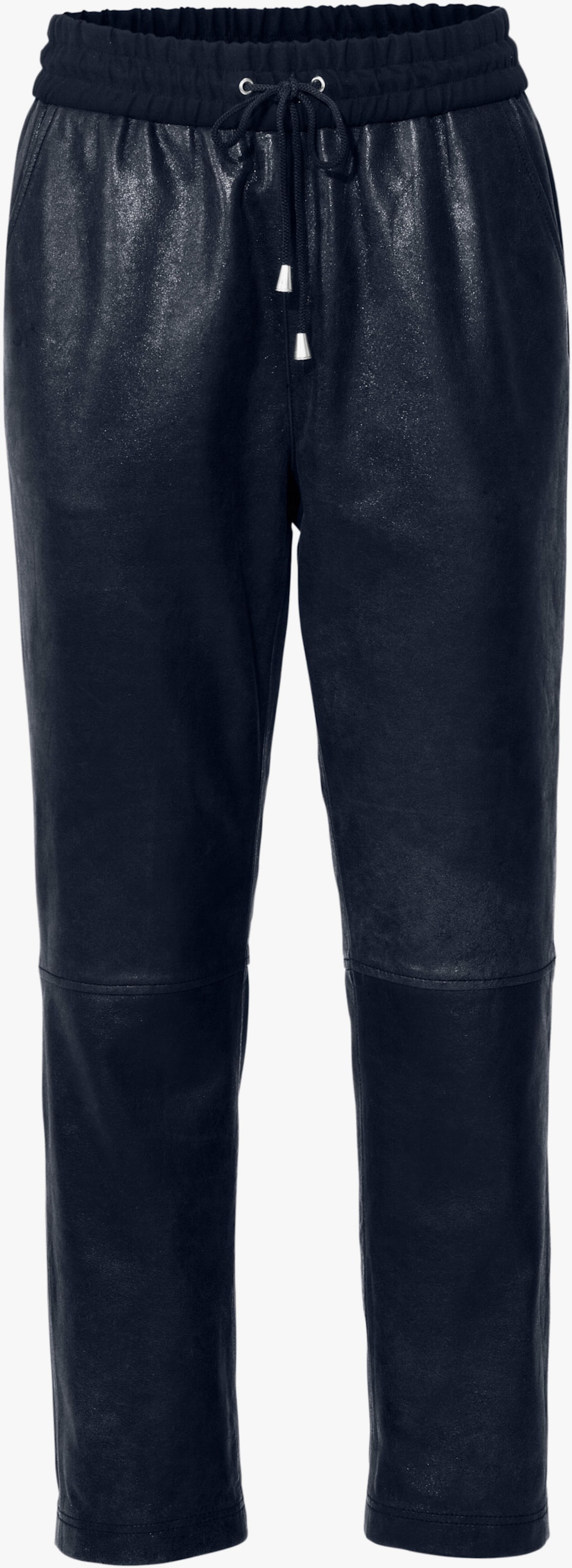 heine Pantalon de jogging en cuir - marine