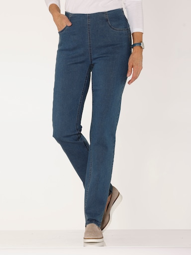 Jeans mit Teilungsnähten hinten - blue-stone-washed