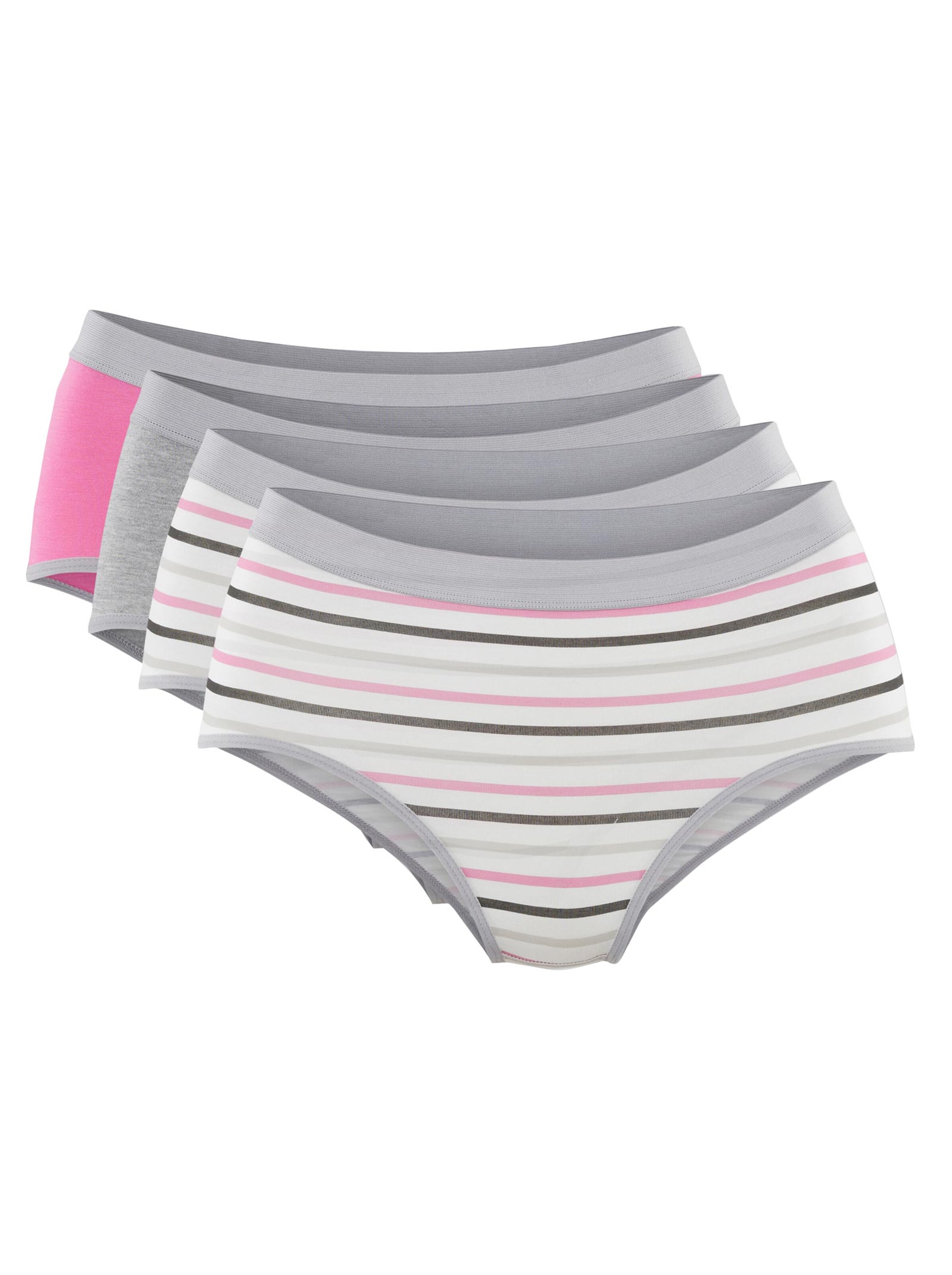 Hüftslip - 2x uni + 2x geringelt