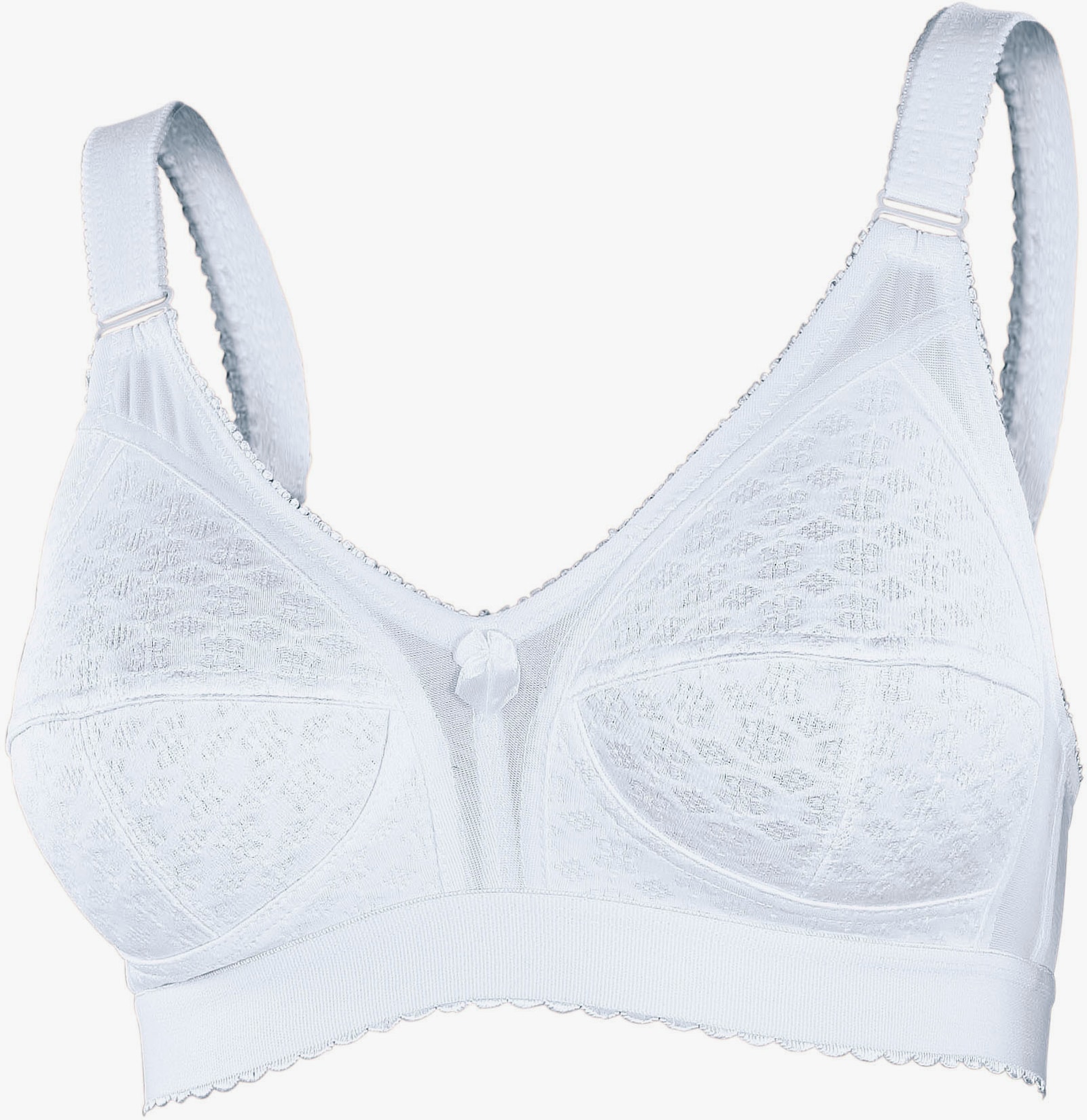 Sassa BH utan bygel med brett band under bysten - vit